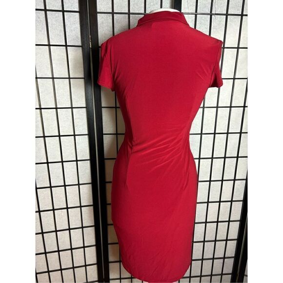 Joseph Ribkoff Red Cap Sleeve Zip Up Dress - Picture 4 of 8